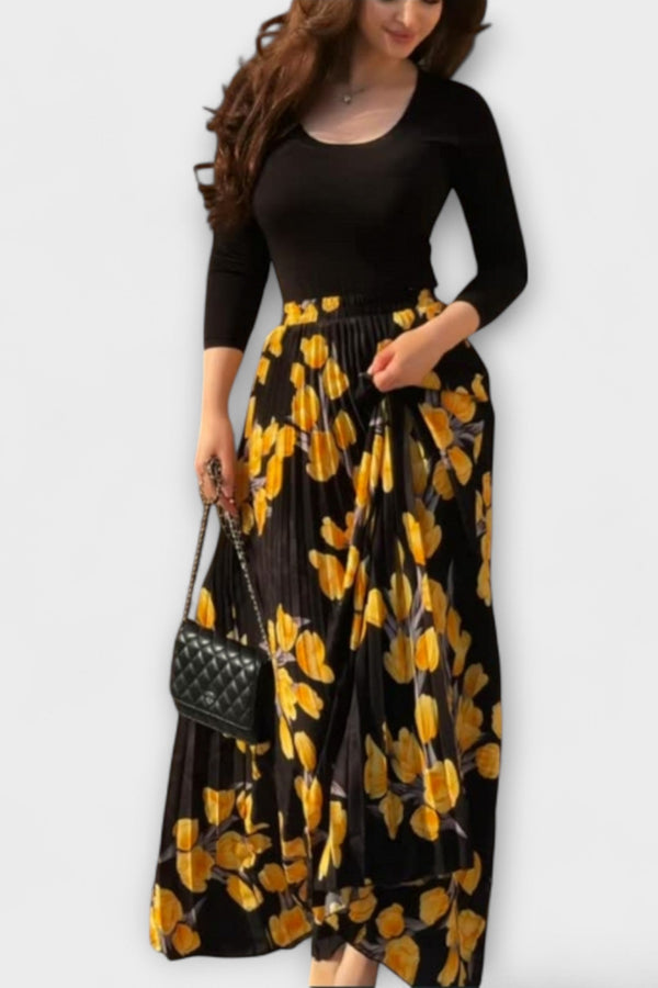 Violette - Conjunto de falda plisada y top