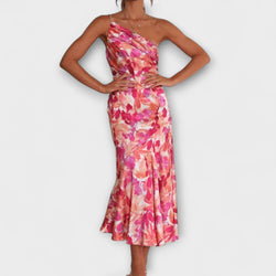 Tabea - Vestido de estampado floral asimétrico