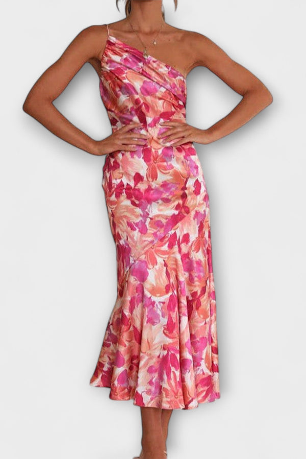 Tabea - Vestido de estampado floral asimétrico