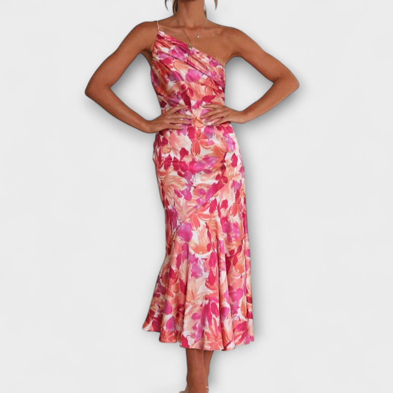 Tabea - Vestido de estampado floral asimétrico