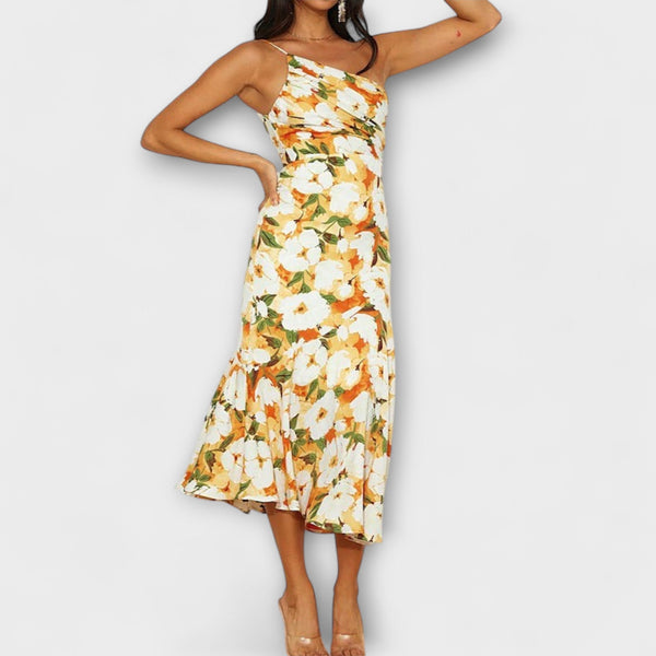 Tabea - Vestido de estampado floral asimétrico