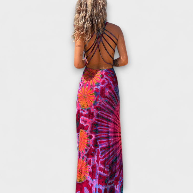 Ronja - El vestido maxilargo con estampado Tie-Dye La Bamba
