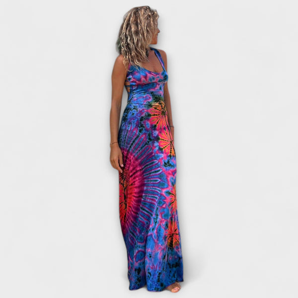 Ronja - El vestido maxilargo con estampado Tie-Dye La Bamba