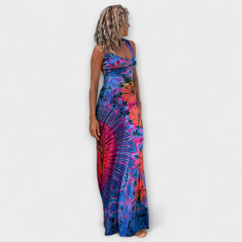 Ronja - El vestido maxilargo con estampado Tie-Dye La Bamba