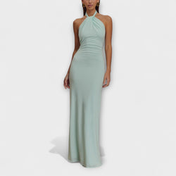 Lagune - Vestido Maxi Slinky con Cuello Halter