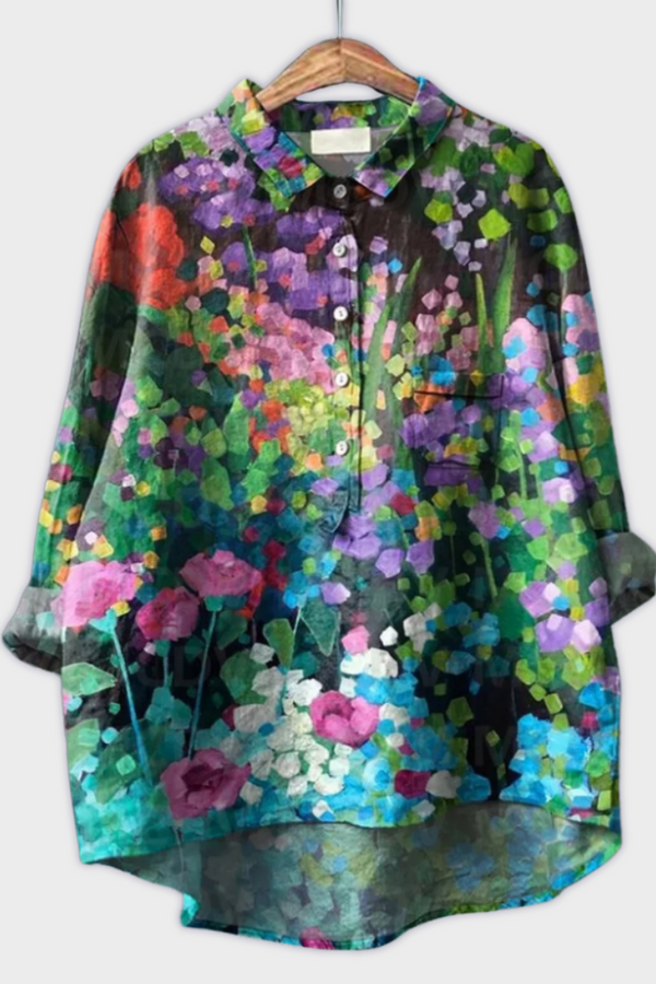 Magdalena - Blusa de mujer hecha a mano con diseño floral