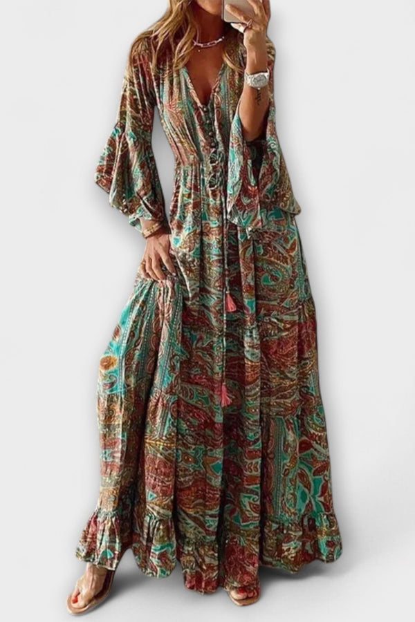 Renatilen - Vestido impreso para mujeres