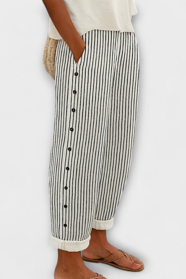 Rea - Pantalones de ocio a rayas relajados