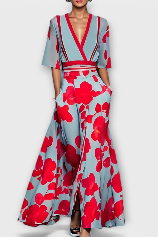 Elise - Elegante vestido de corte recto con estampado floral