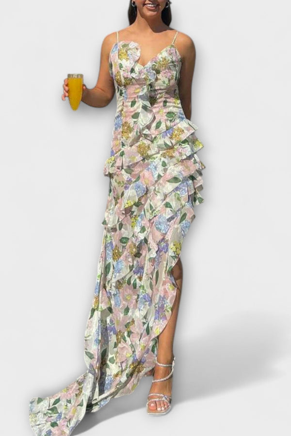 Indie - Vestido con volantes y tirantes