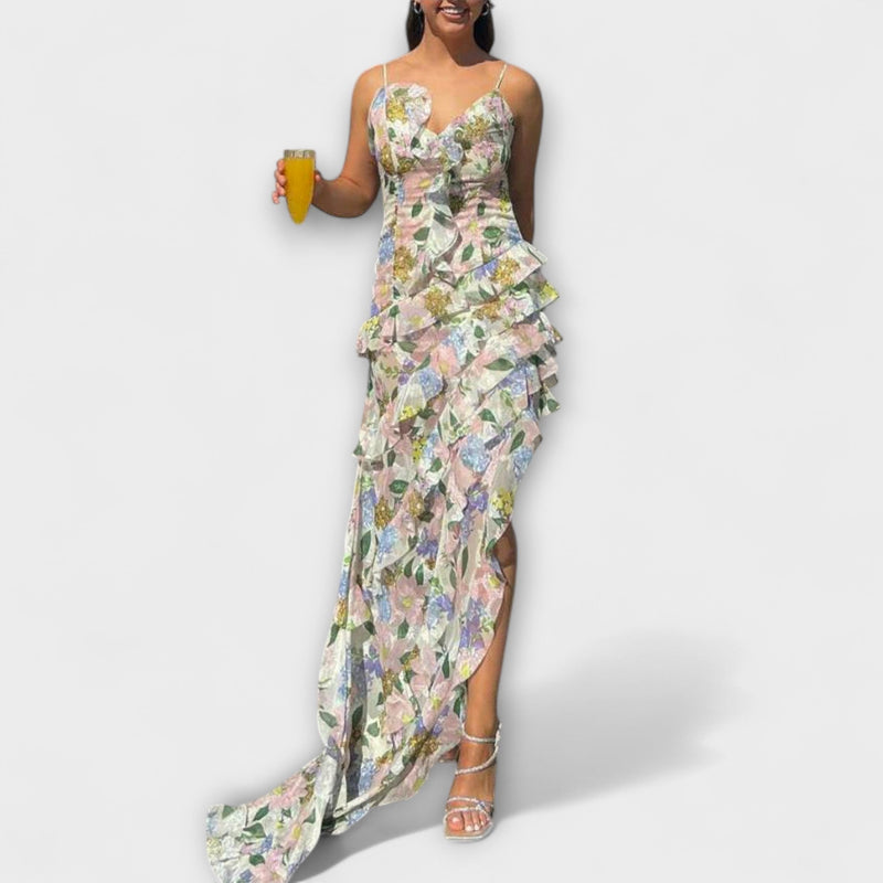 Indie - Vestido con volantes y tirantes