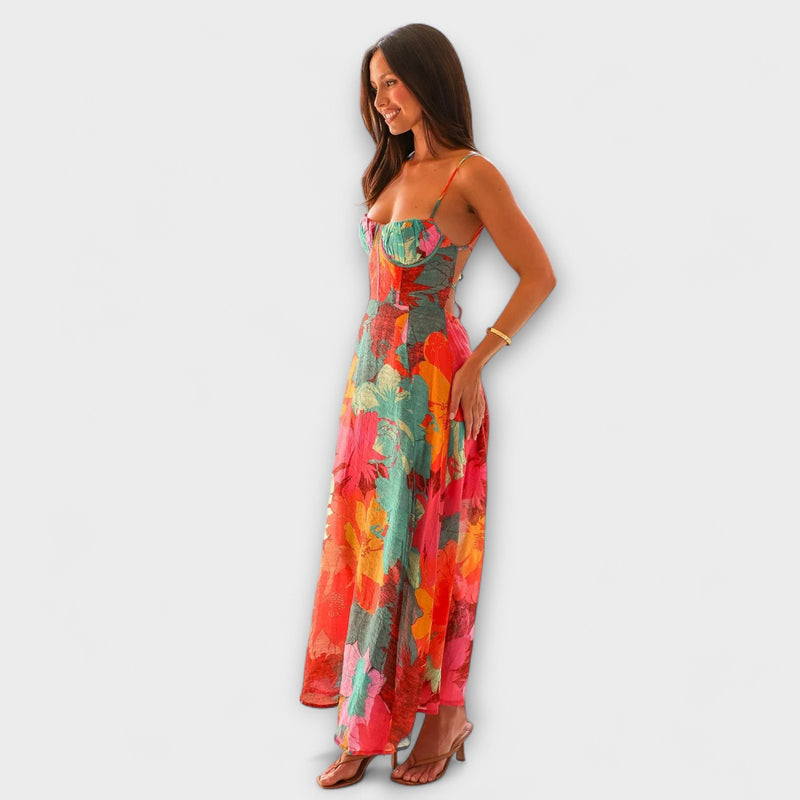 Audrey - Vestido de tirantes con estampado floral para mujeres - Elegante y Seductor