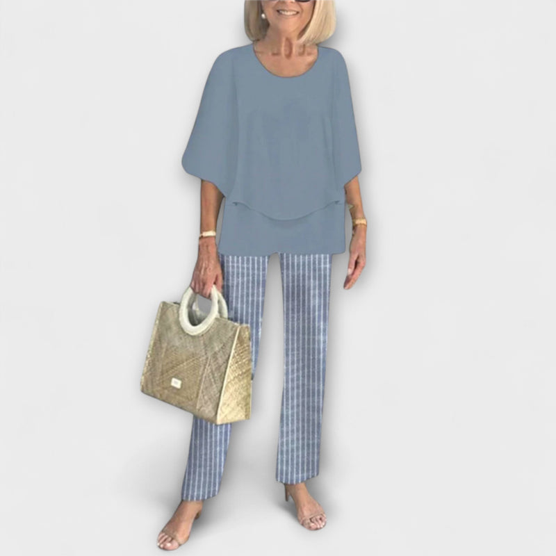 Rosamund - Conjunto Moderno con Blusa Cómoda y Pantalones