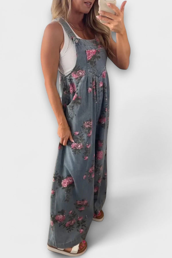 Bethany - Mono de mezclilla con estampado de flores
