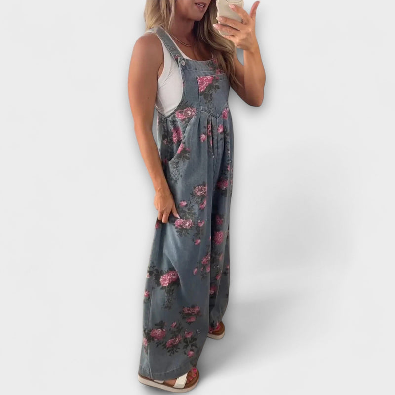 Bethany - Mono de mezclilla con estampado de flores