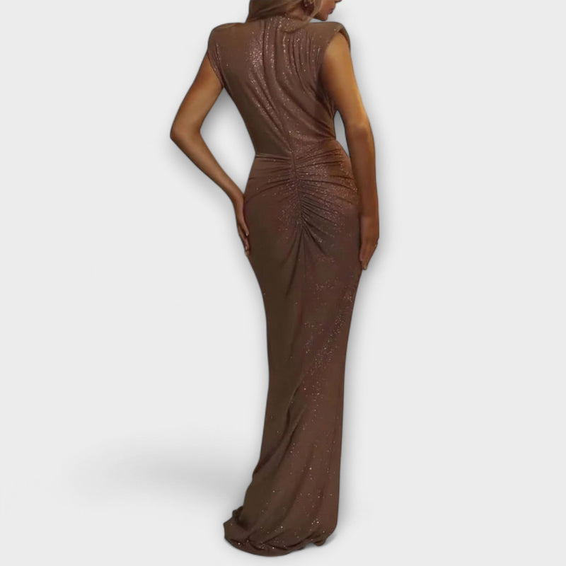 Thea - Vestido largo con profundo escote en V