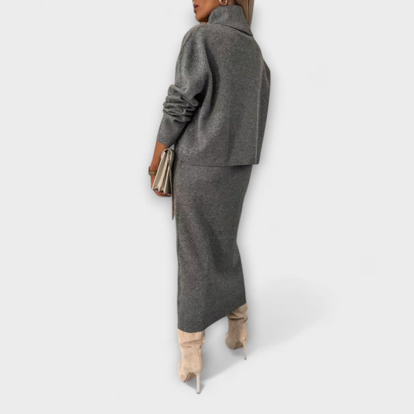 Solange - Vestido con conjunto de cuello alto a juego