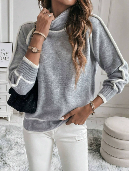 Aurora - Suéter de cuello alto casual