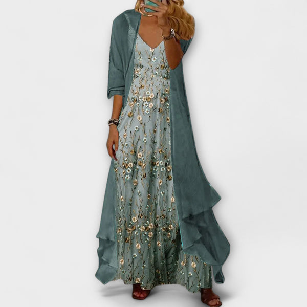 Mara - Vestido largo con chaqueta (conjunto de 2 piezas)