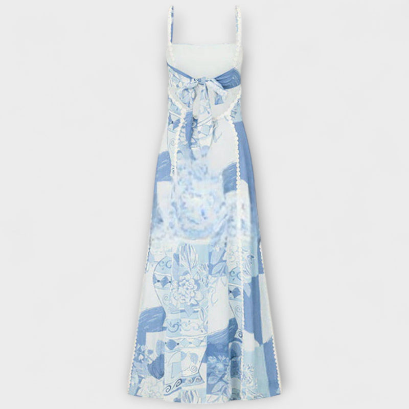 Terazza Ric Rac - Vestido Maxivolante de Lino