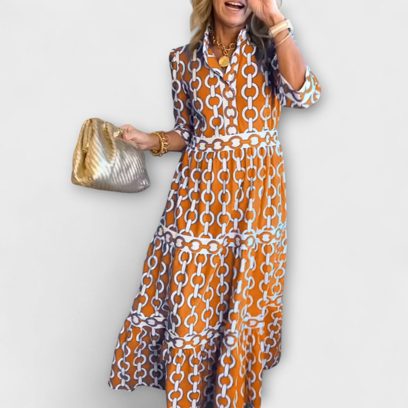 Juliette - Vestido midi con estampado de cadenas