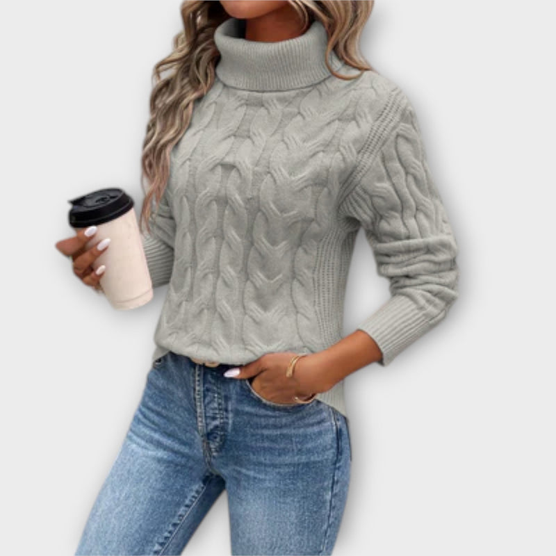 Amelia – Elegante suéter de cuello alto de punto