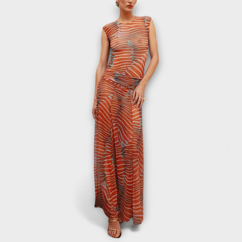 Phoenix - Body de Malla con Ondas Brillantes