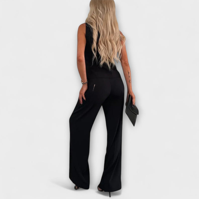 Wilhelmina - Conjunto elegante de top sin mangas y pantalones