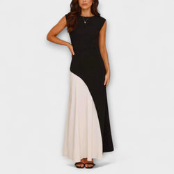 Isabel - Vestido de cintura en bloque de color monocromático