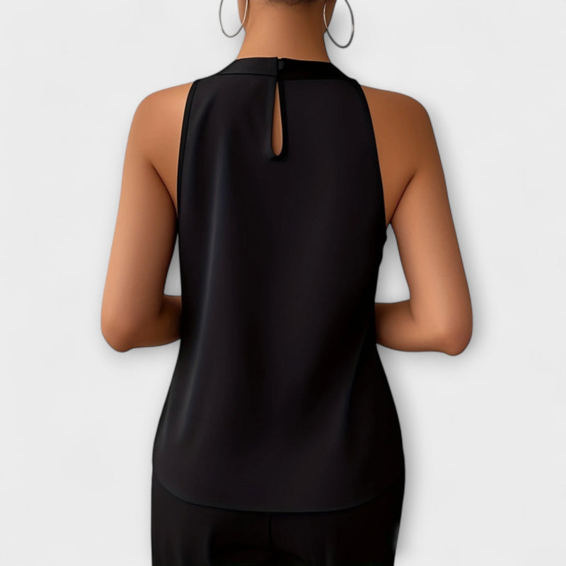 Skye - Elegante blusa de satén con diseño off-shoulder