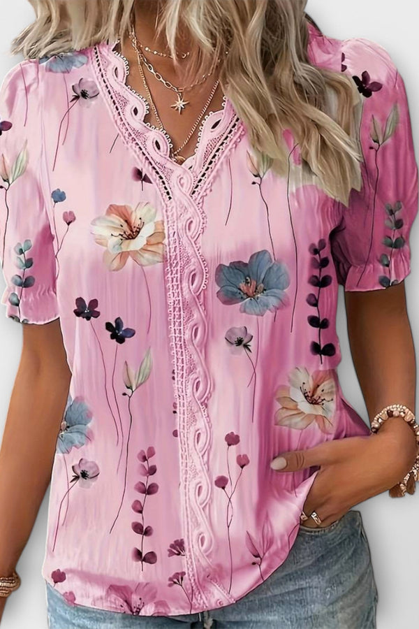 Emily - Blusa de moda con escote en V