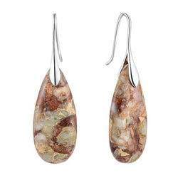 Pendientes Ovalados Vintage de Piedra de Materiales Naturales