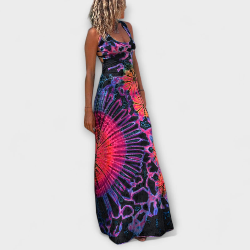 Ronja - El vestido maxilargo con estampado Tie-Dye La Bamba