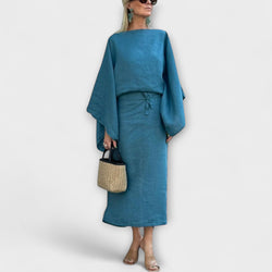 Dana - Vestido Kimono de Lino y Algodón