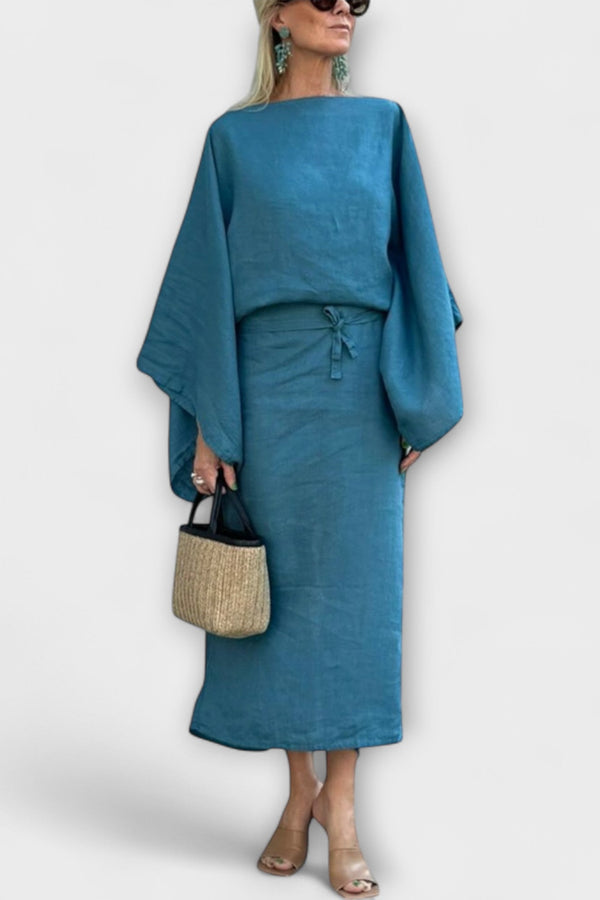 Dana - Vestido Kimono de Lino y Algodón