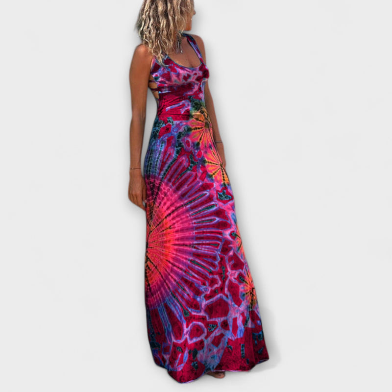 Ronja - El vestido maxilargo con estampado Tie-Dye La Bamba