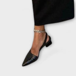 Bethany - Zapatillas Slingback Irregulares con Tacones Anchos