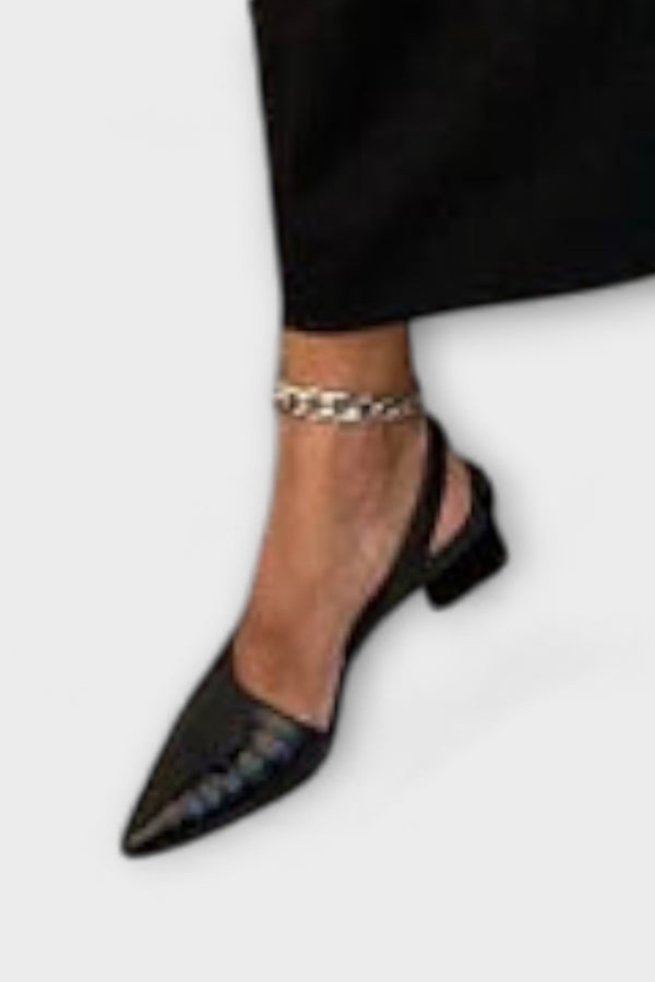 Bethany - Zapatillas Slingback Irregulares con Tacones Anchos