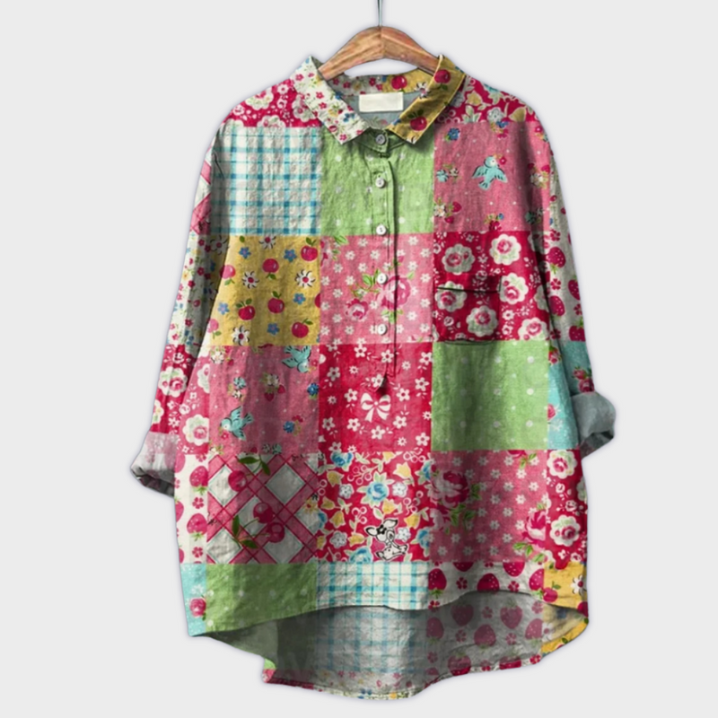 Magdalena - Blusa de mujer hecha a mano con diseño floral