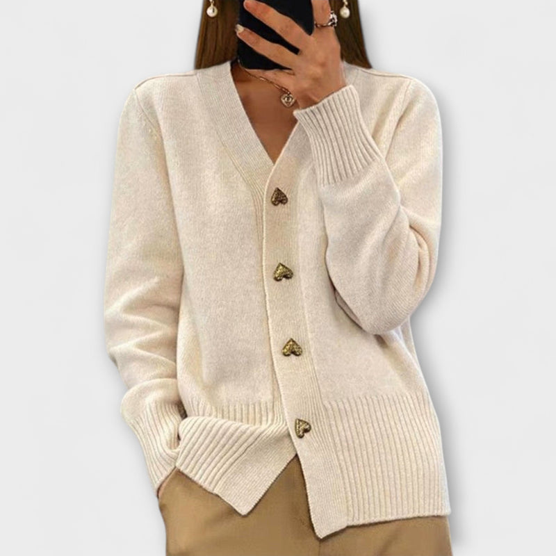Marij – Suéter de mujer con escote en V de estilo vintage