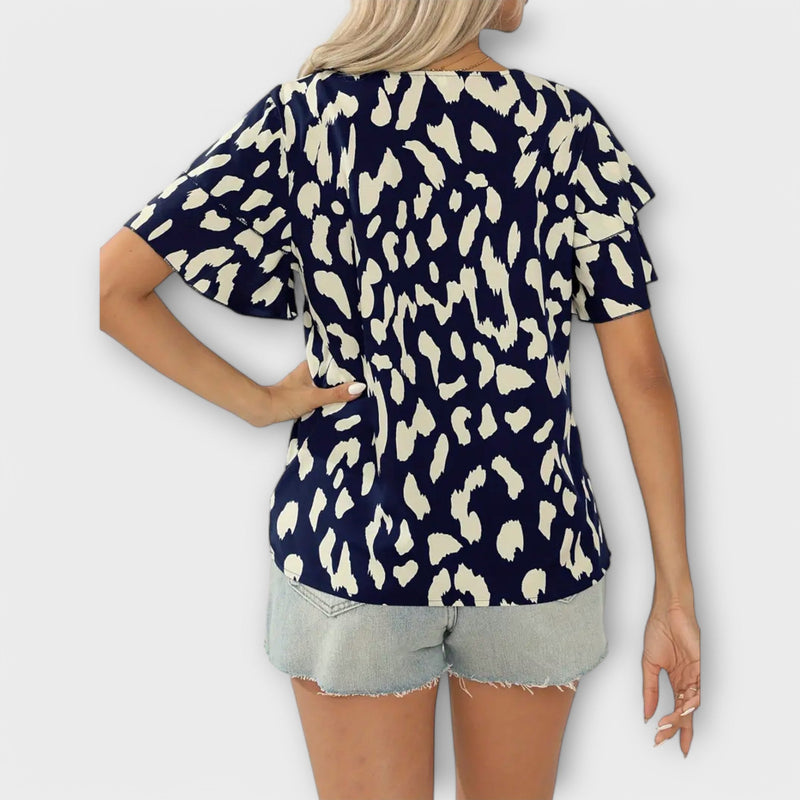 Evelyn - Blusa casual con cuello redondo