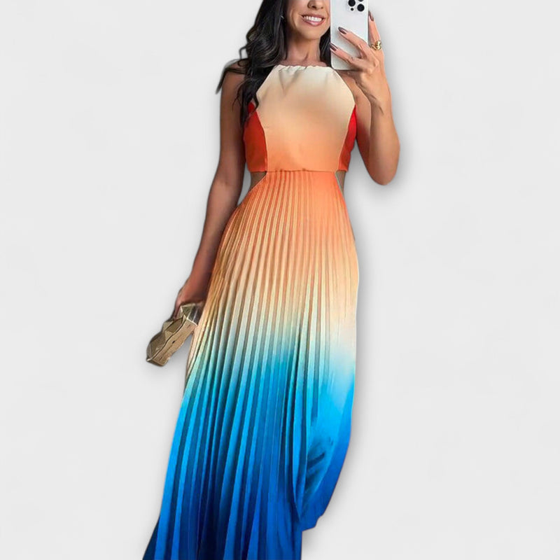 Haven - Elegante vestido maxi con tirantes y degradado