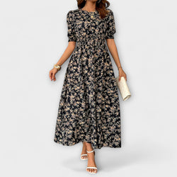Amelia - Vestido con escote redondo y estampado de flores