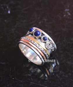 Anillo de Meditación Bohemio de Zafiro