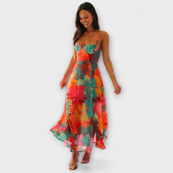 Audrey - Vestido de tirantes con estampado floral para mujeres - Elegante y Seductor