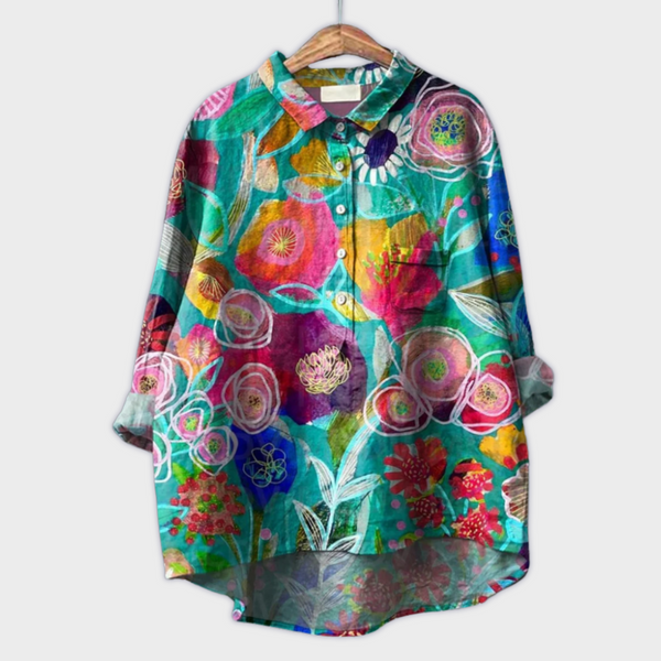 Magdalena - Blusa de mujer hecha a mano con diseño floral