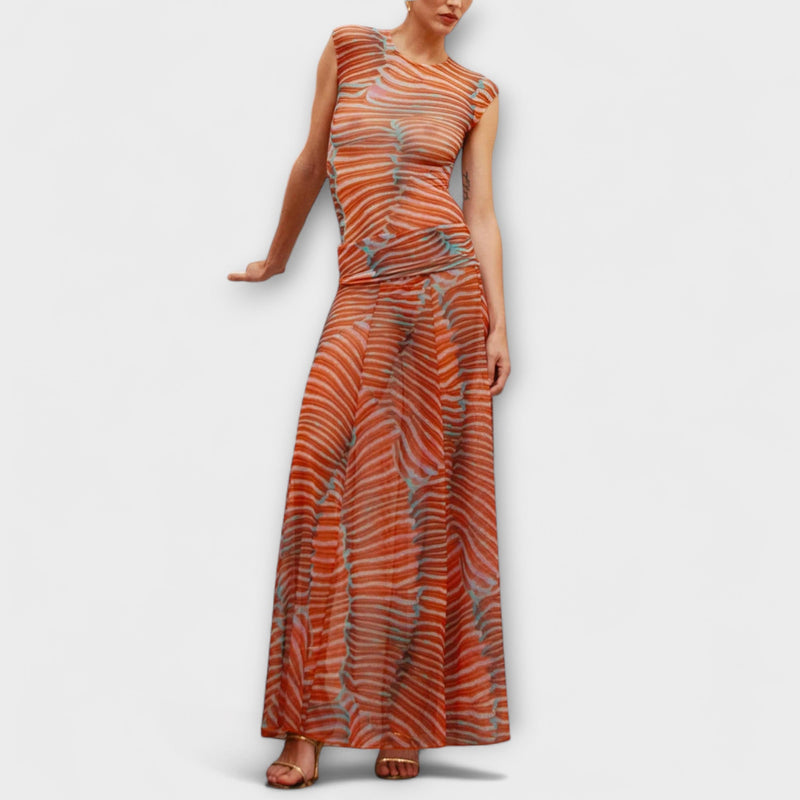 Phoenix - Body de Malla con Ondas Brillantes