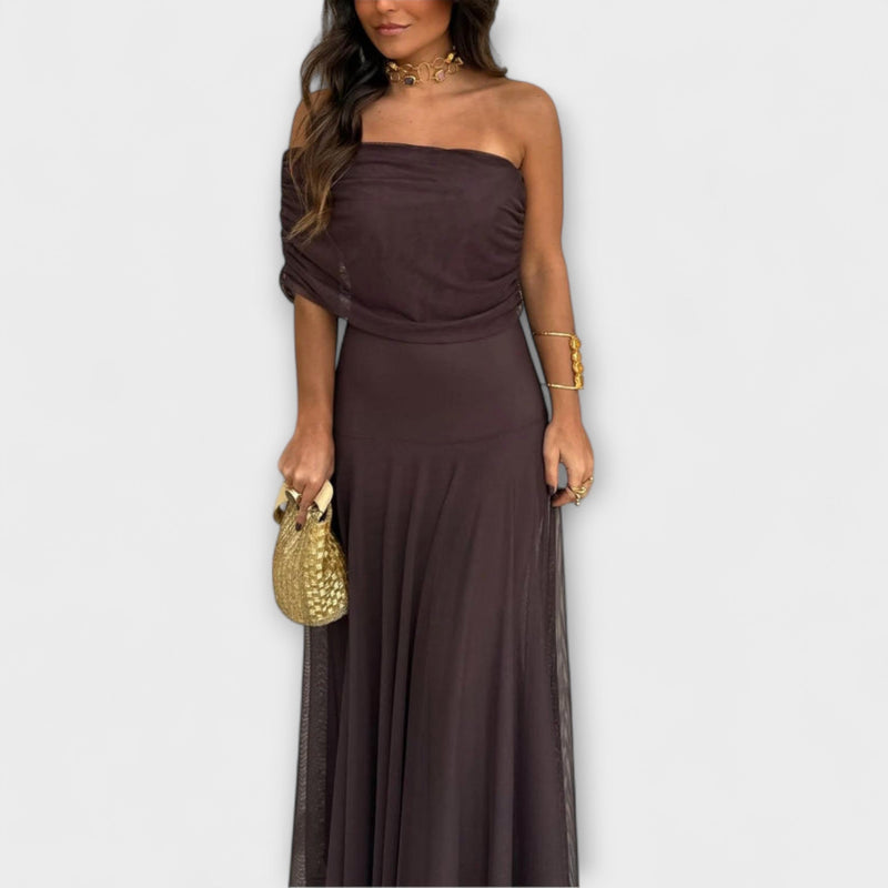 Meadow - Toledo Vestido Maxi de Malla con Un Hombro