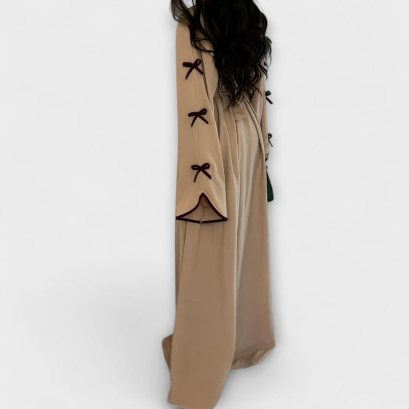 Jasmin - Elegante dúo de cárdigan y vestido con decoración de lazos