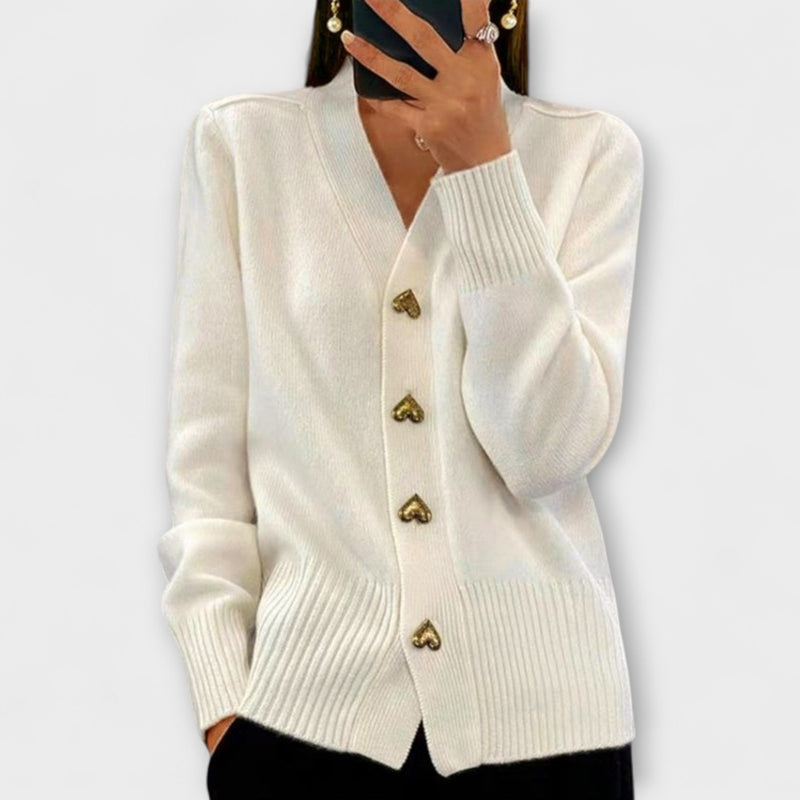 Marij – Suéter de mujer con escote en V de estilo vintage